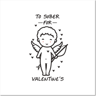 Too Sober For Valentine's Minimalist Cupid Posters and Art